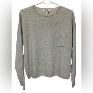 Splendid cream grey marbled boxy long sleeve sweater NWT